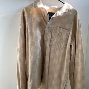 Vans Cream Ribbed Long Sleeve Shirt